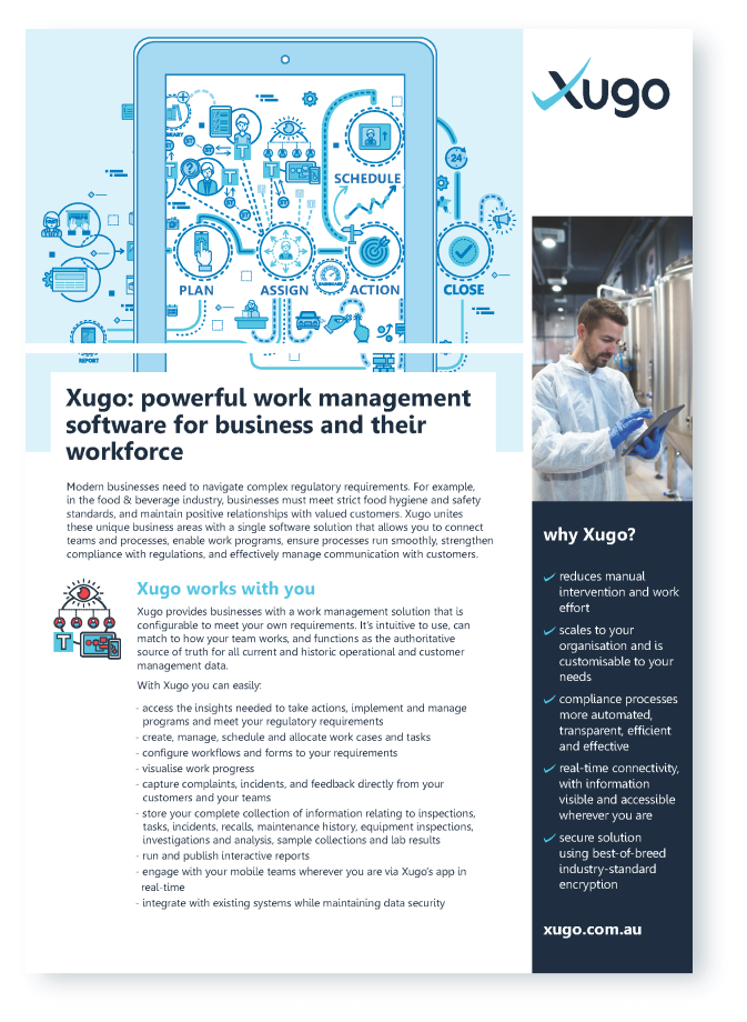 Xugo Brochure - Work Management Software